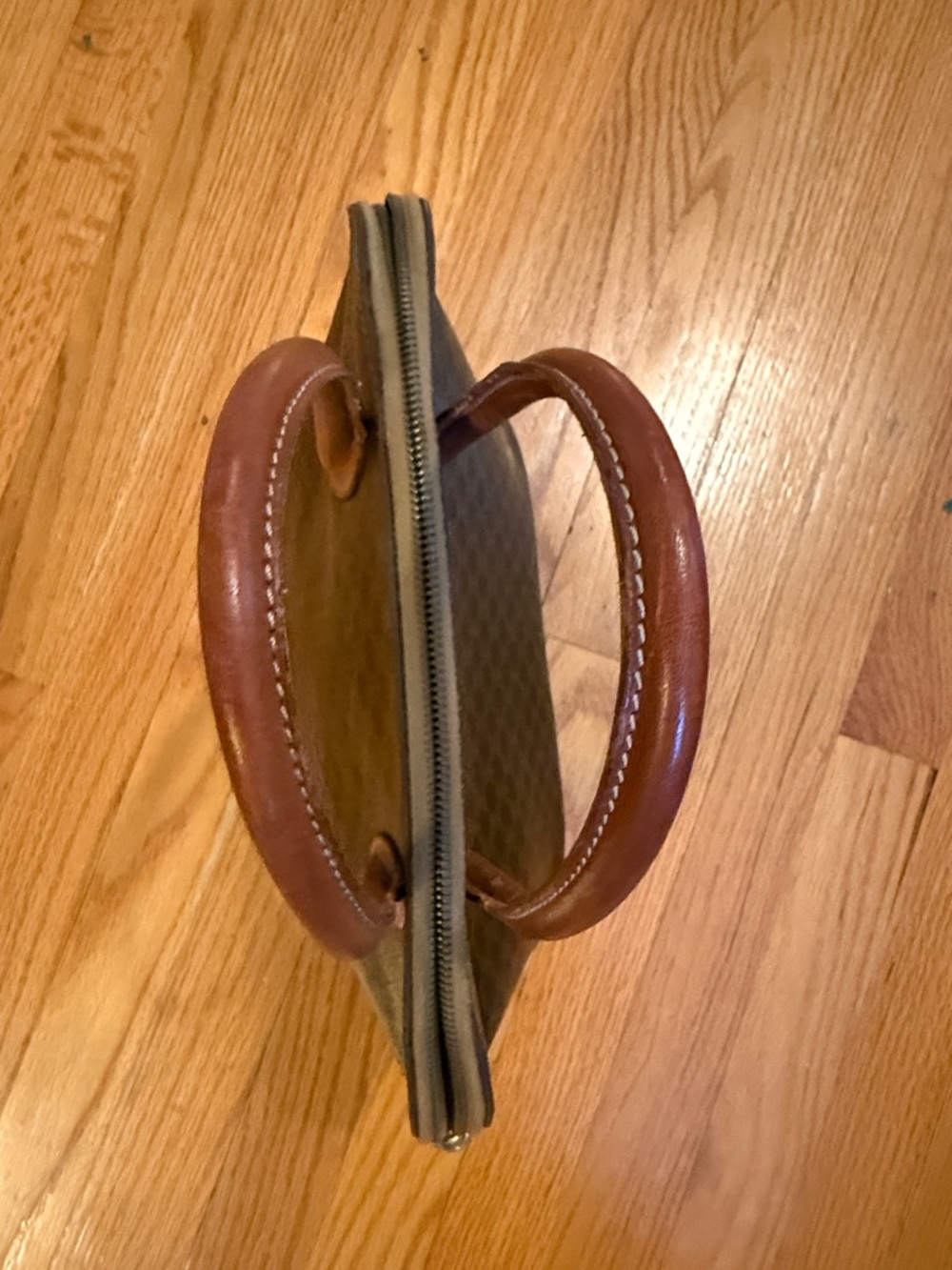 CELINE Macadam Patterned Done Satchel Handbag Vintage - Picture 3 of 14